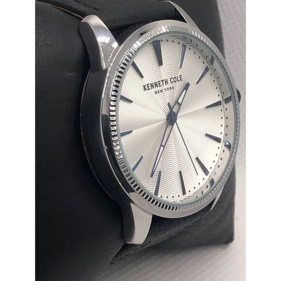 Kenneth Cole KC50877001 Unisex Leather Analog Silver Dial Quartz Watch OL134 - Picture 3 of 9
